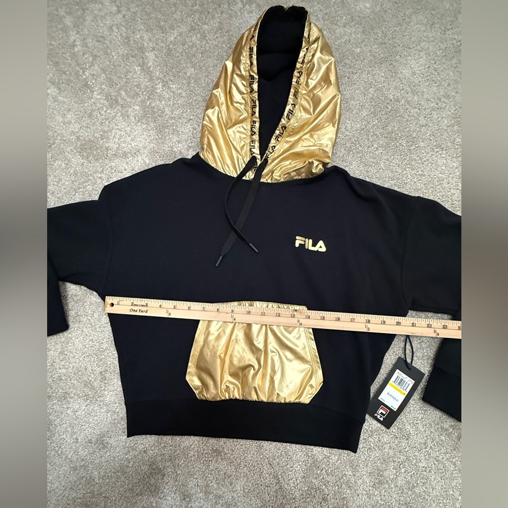 Fila & Saks Fifth Avenue Collab - Black and Gold Hoodie - size Medium - NWT - Picture 7 of 10